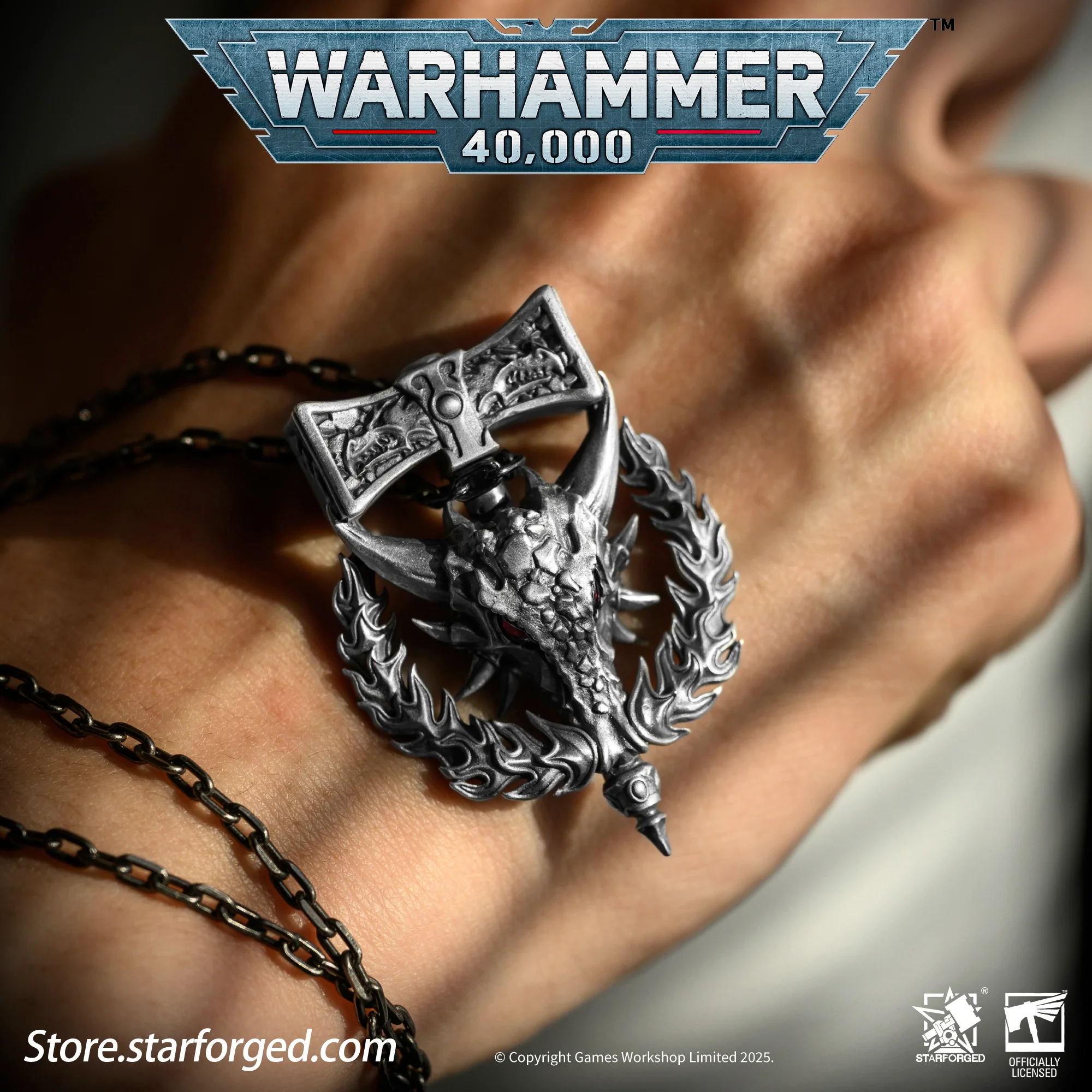 Starforged Warhammer 40K Dawnbringer Salamanders Necklace Pendant Men's Jewelry Birthday Gift - Image 8