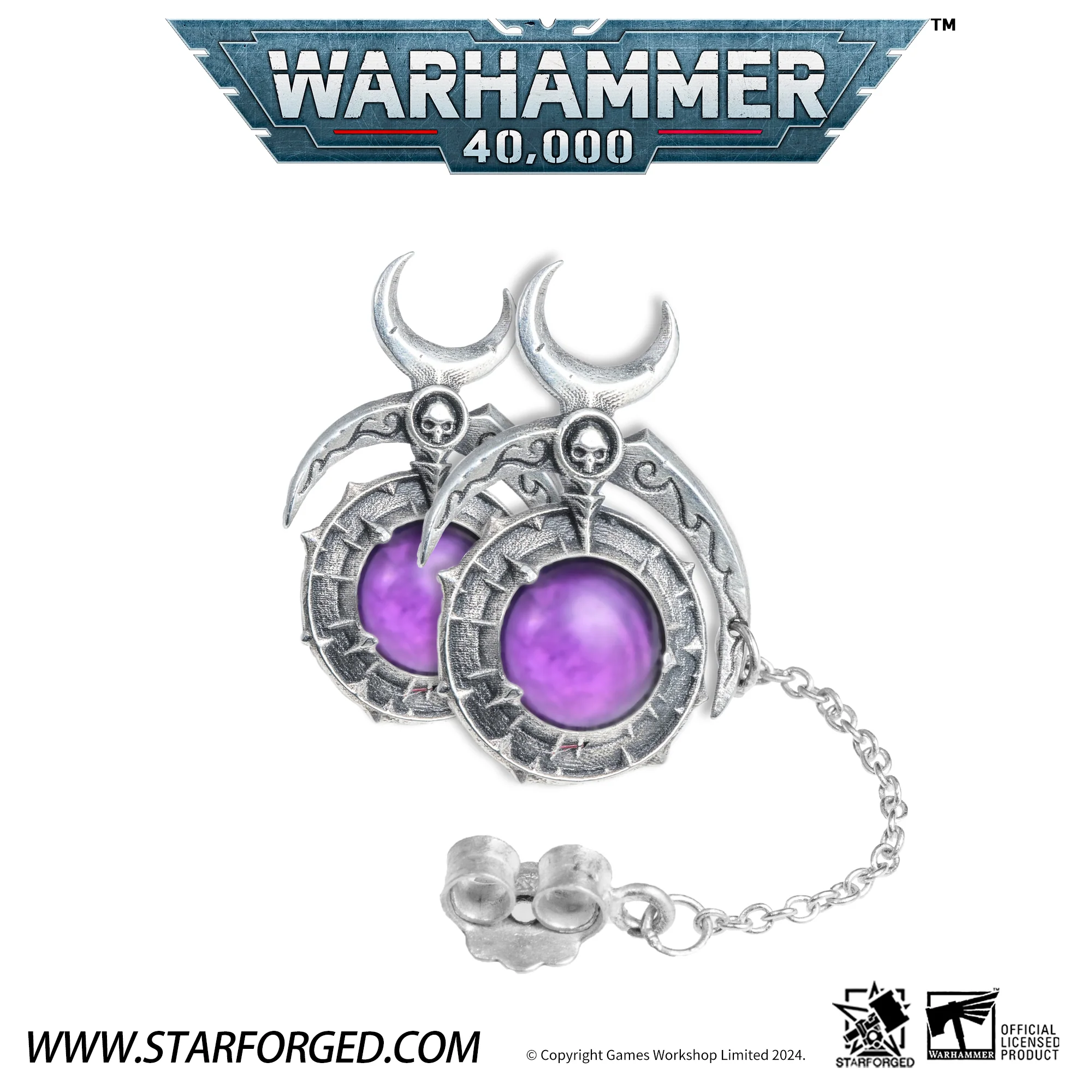 Starforged Warhammer 40K Fane of Slaanesh Earring Chaos Space Marine Men‘s Jewelry Accessories - Image 14