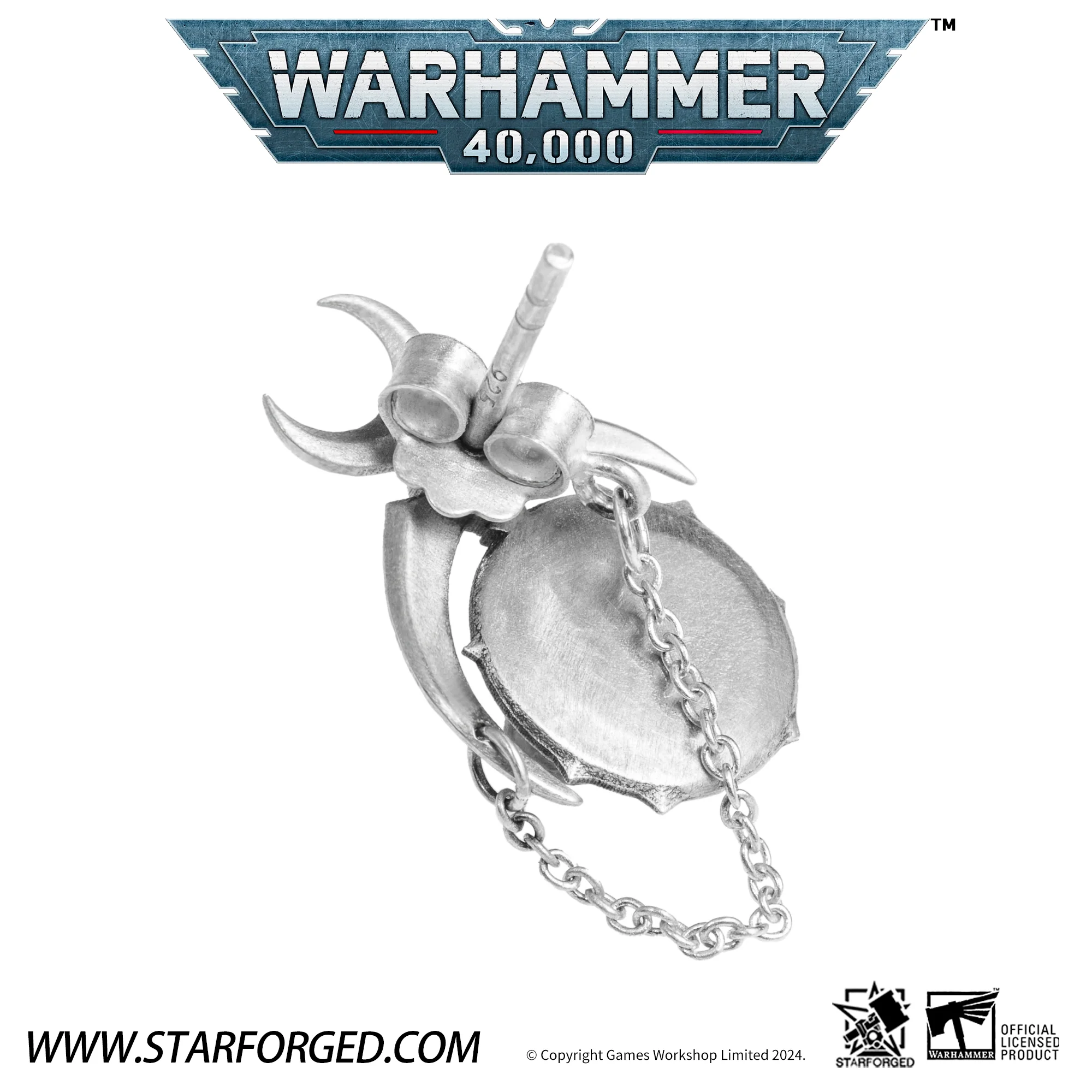 Starforged Warhammer 40K Fane of Slaanesh Earring Chaos Space Marine Men‘s Jewelry Accessories - Image 5