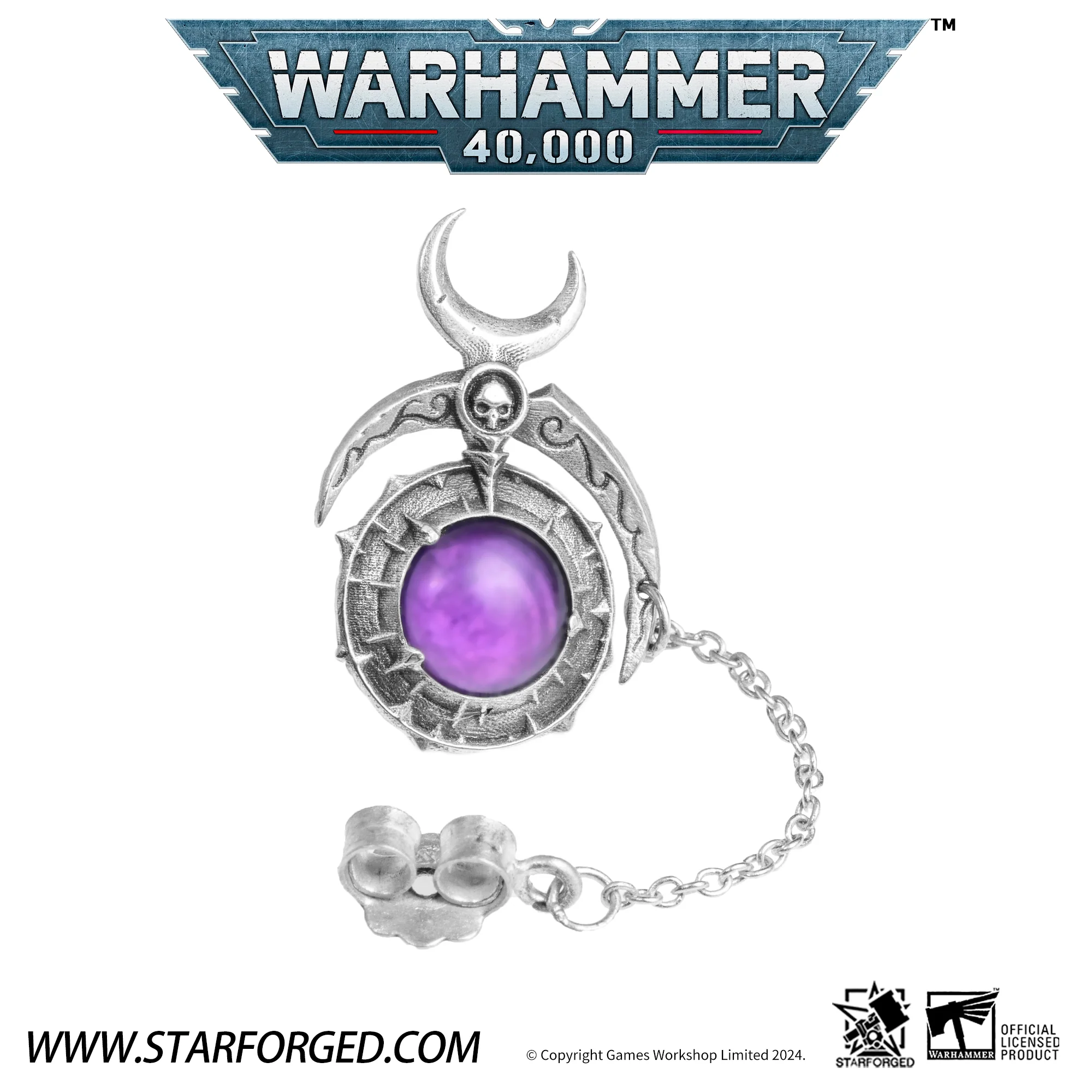 Starforged Warhammer 40K Fane of Slaanesh Earring Chaos Space Marine Men‘s Jewelry Accessories - Image 6