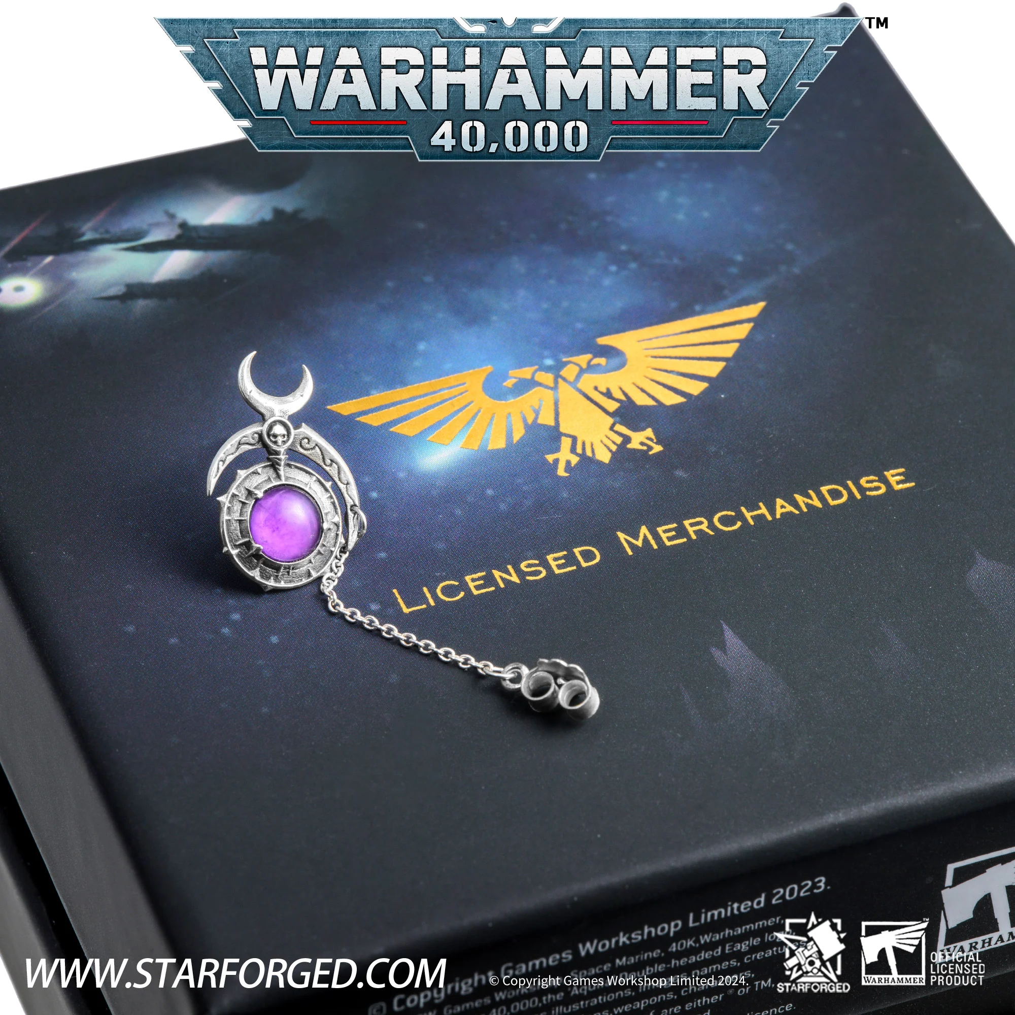 Starforged Warhammer 40K Fane of Slaanesh Earring Chaos Space Marine Men‘s Jewelry Accessories - Image 9