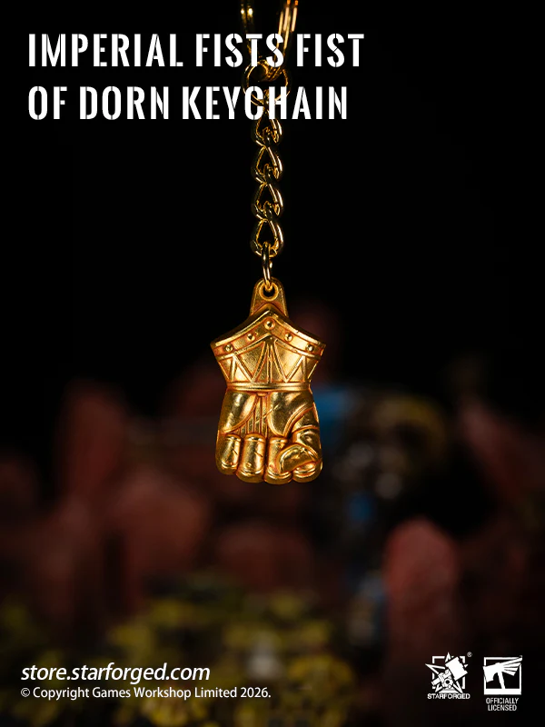 Starforged Warhammer 40K Imperial Fists Fist of Dorn Keychain - Image 5