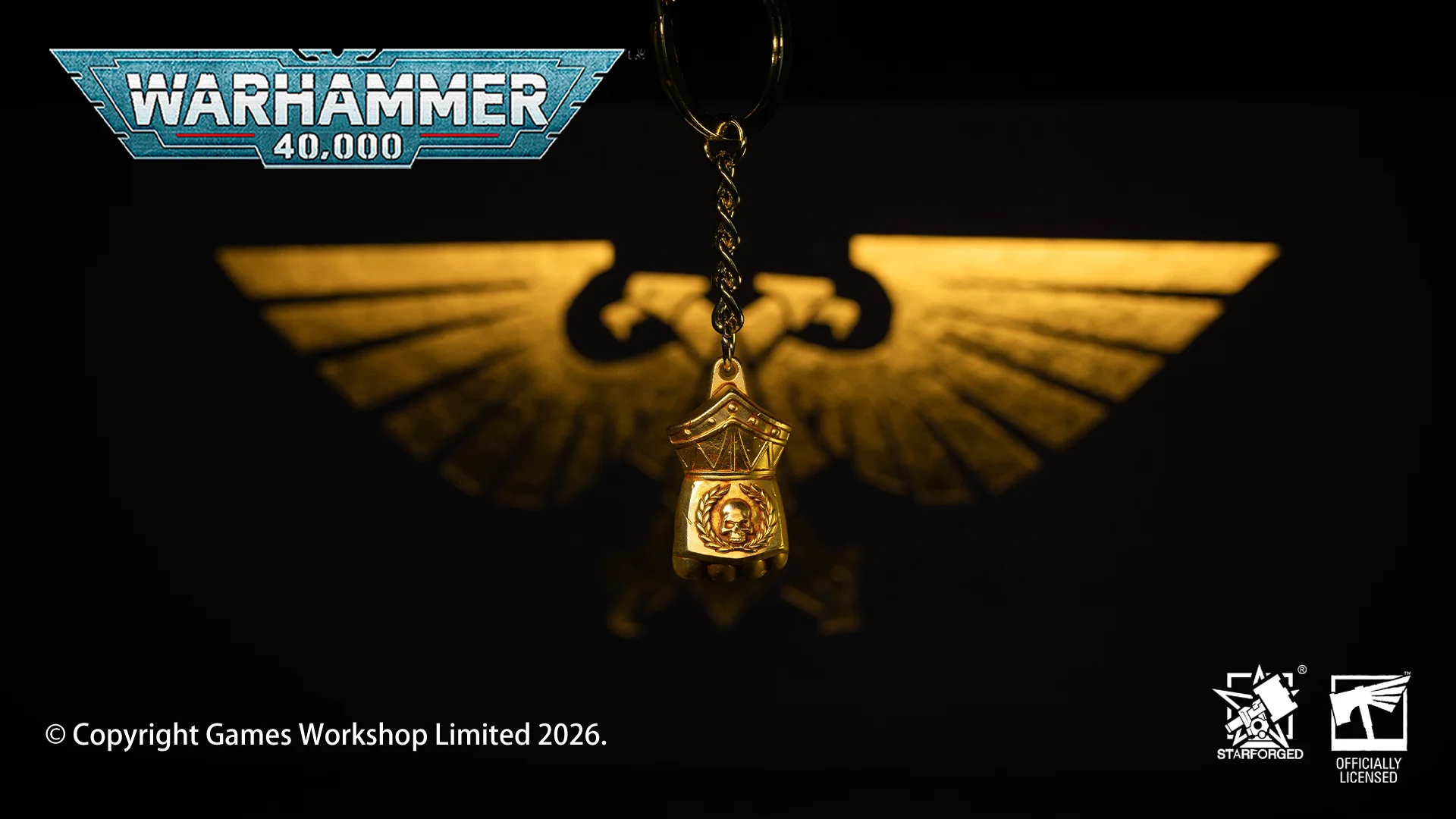 Starforged Warhammer 40K Imperial Fists Fist of Dorn Keychain - Image 7