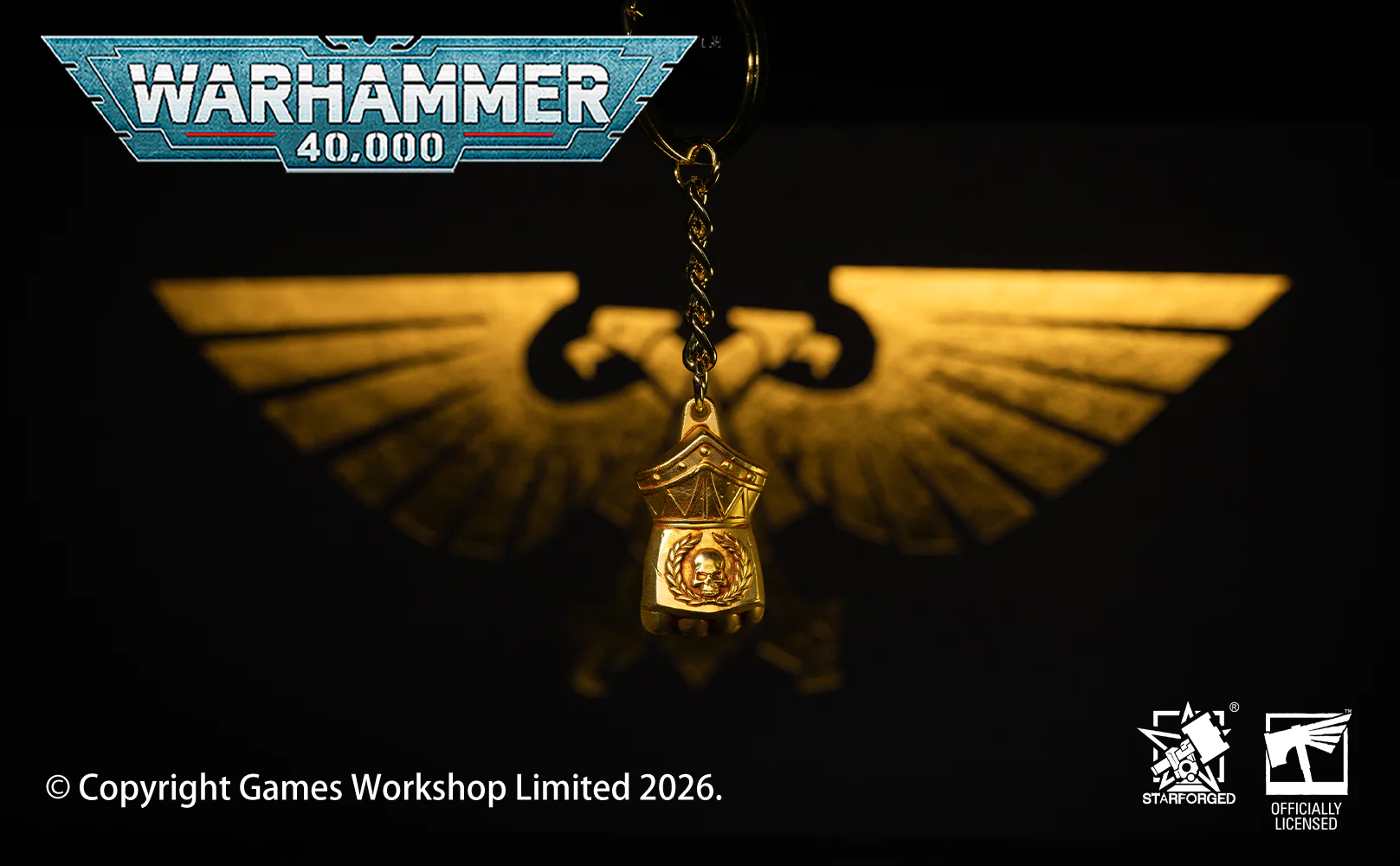 Starforged Warhammer 40K Imperial Fists Fist of Dorn Keychain - Image 8