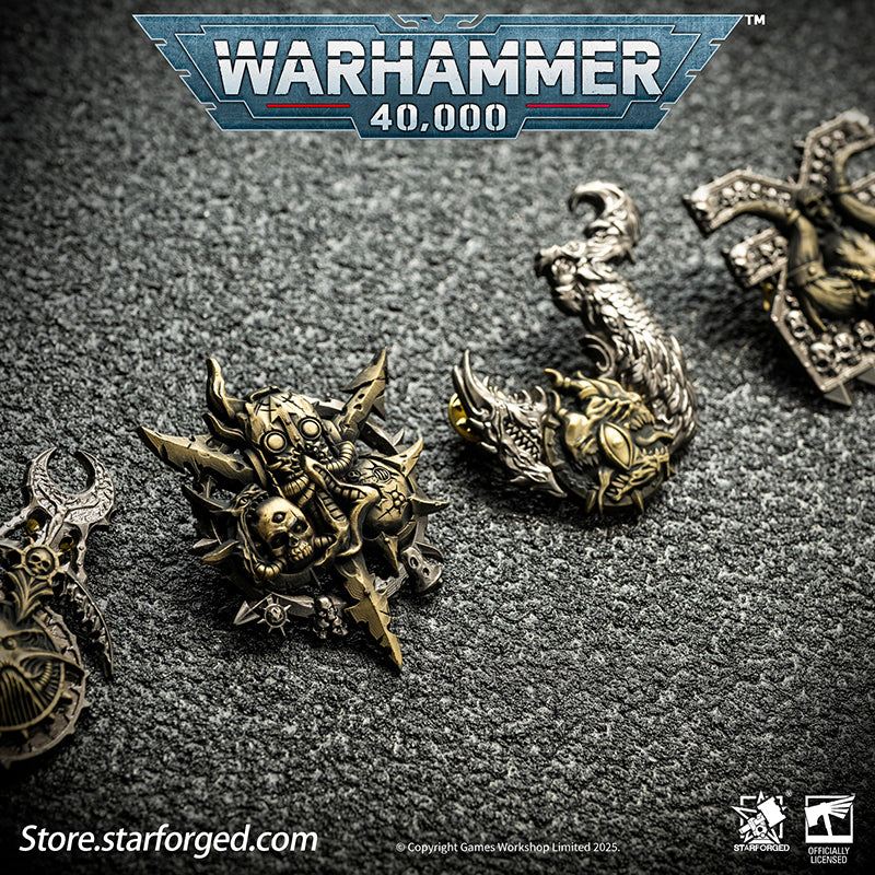 Starforged Warhammer 40K Lords of the Immaterium The Chaos Gods Mark of Ruinous Powers Pin Badge Men's Jewelry Accessories