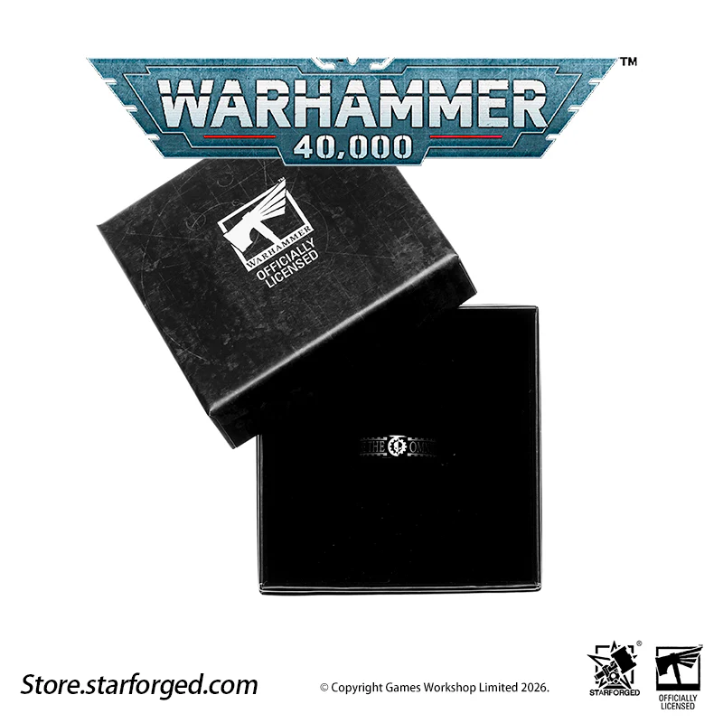 Starforged Warhammer 40K Orks & Fenrisian wolves Leagues of Votann Steel Men's Ring - Image 14