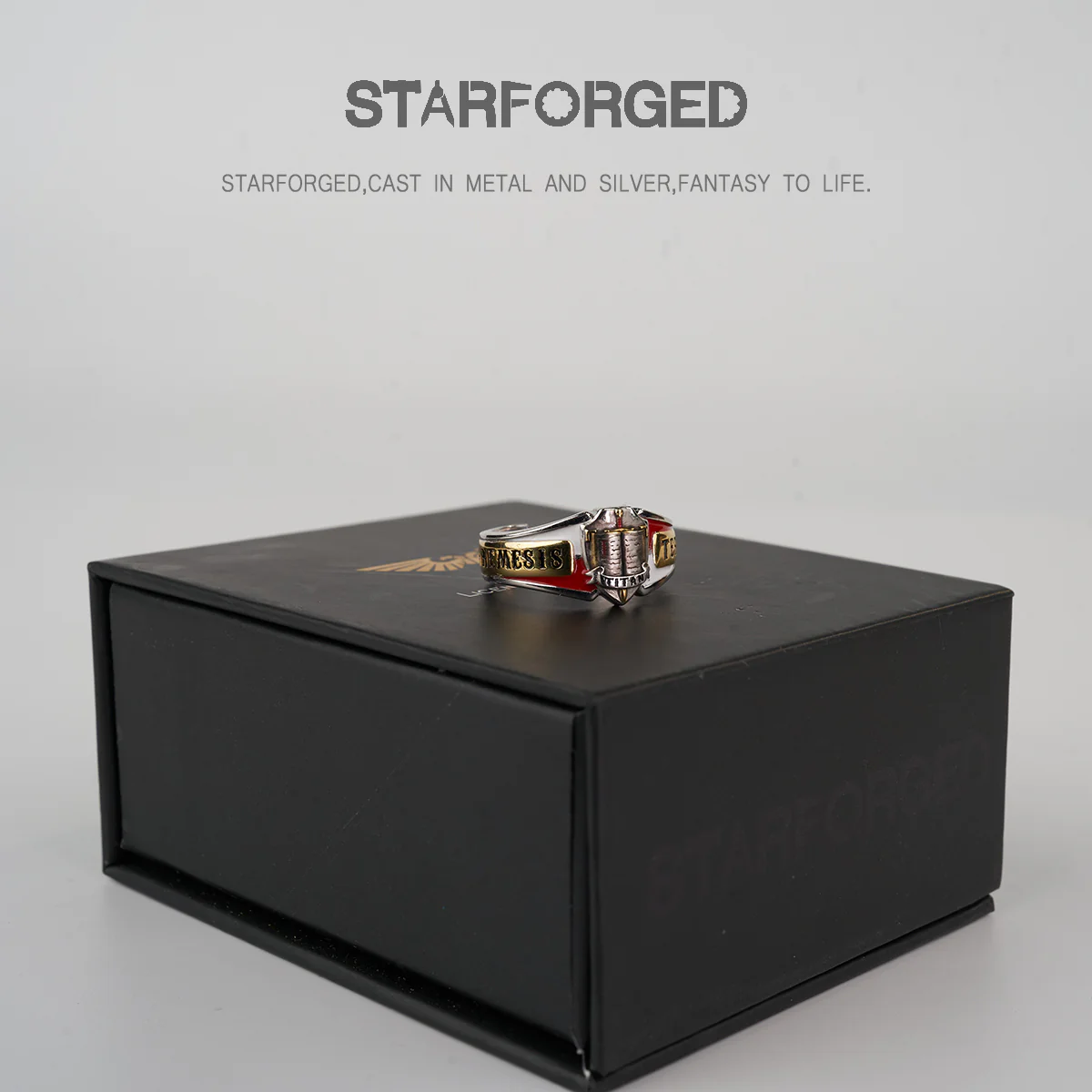 Starforged Warhammer 40K Space Marine Grey Knight Kaldor Draigo Oath ring Men's Gift - Image 5
