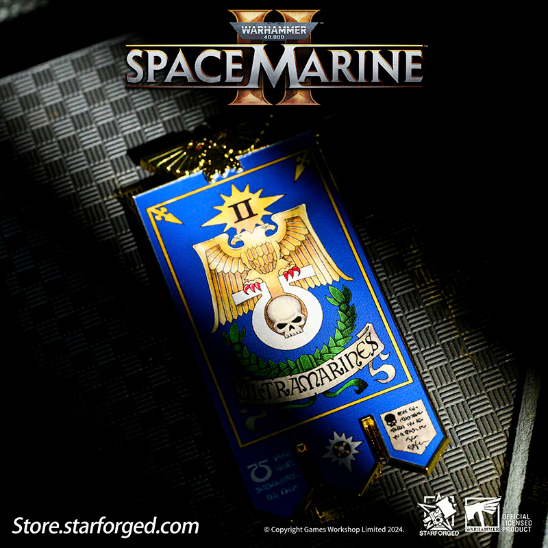 Starforged Warhammer 40K Space Marines 2 Ultramarines Second Company Military Flag Refrigerator Magnet Other - Image 3