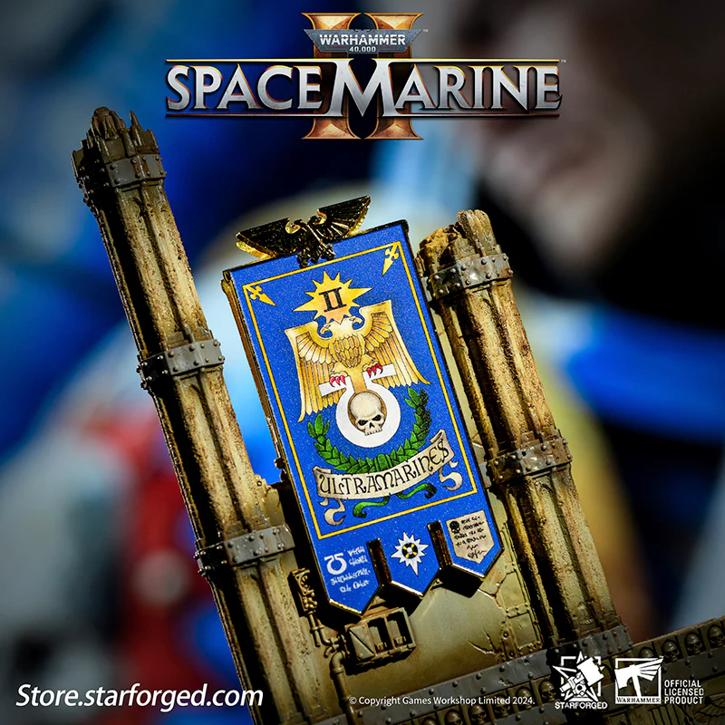 Starforged Warhammer 40K Space Marines 2 Ultramarines Second Company Military Flag Refrigerator Magnet Other - Image 4