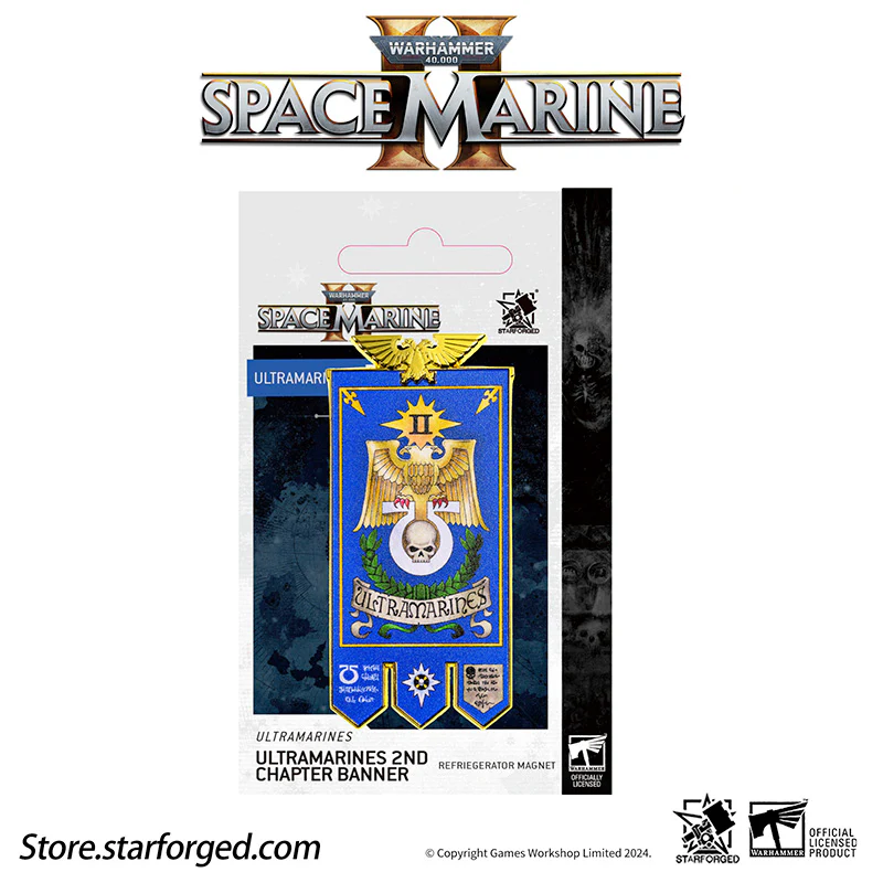 Starforged Warhammer 40K Space Marines 2 Ultramarines Second Company Military Flag Refrigerator Magnet Other - Image 6