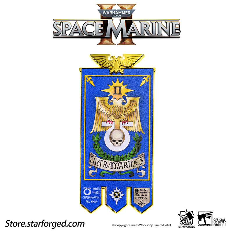 Starforged Warhammer 40K Space Marines 2 Ultramarines Second Company Military Flag Refrigerator Magnet Other - Image 7