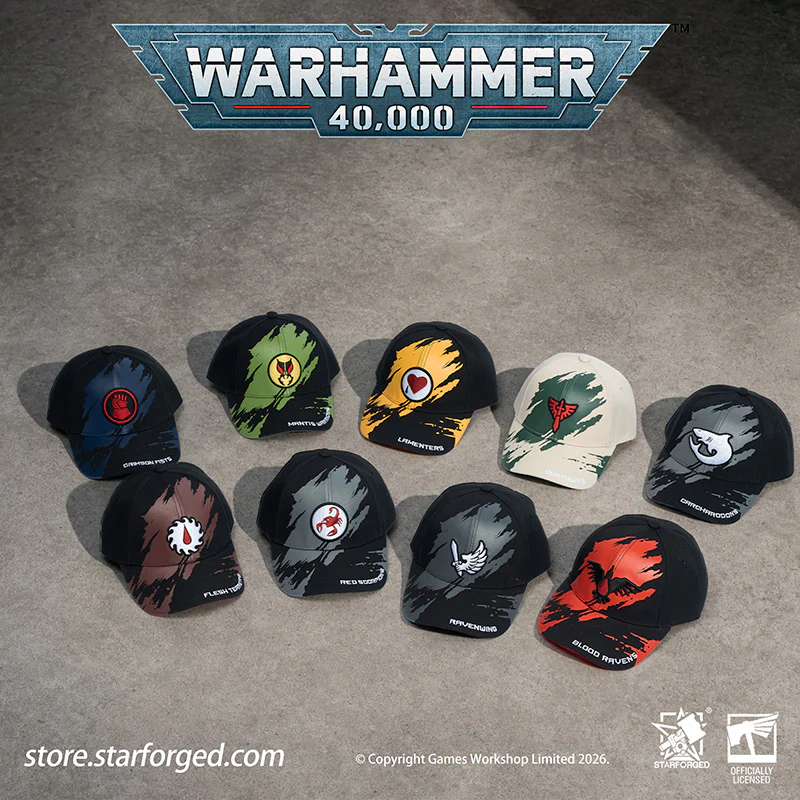 Starforged Warhammer 40K Space Marines Chapters Hats Wave 2 Death Wing Lanenters Mantis Warriors Carcharodons Blood Raven Wing Crimson Fists Flesh Tears Red Scorpion Snapback Baseball Peaked Cap Game Merchandise Warhammer Gifts Fashion Accessories - Image 11