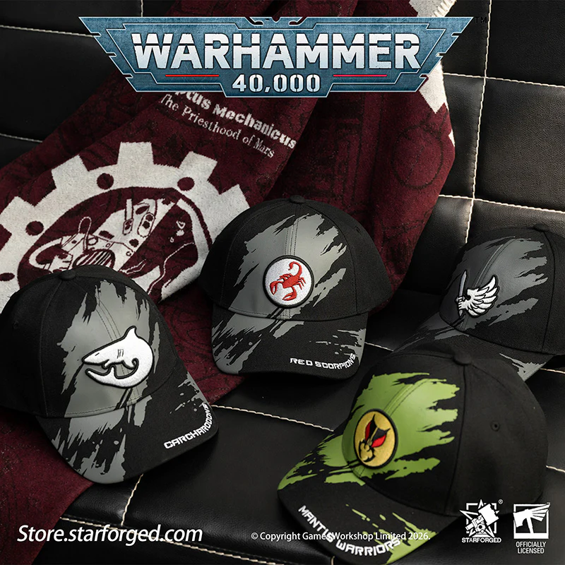 Starforged Warhammer 40K Space Marines Chapters Hats Wave 2 Death Wing Lanenters Mantis Warriors Carcharodons Blood Raven Wing Crimson Fists Flesh Tears Red Scorpion Snapback Baseball Peaked Cap Game Merchandise Warhammer Gifts Fashion Accessories - Image 27