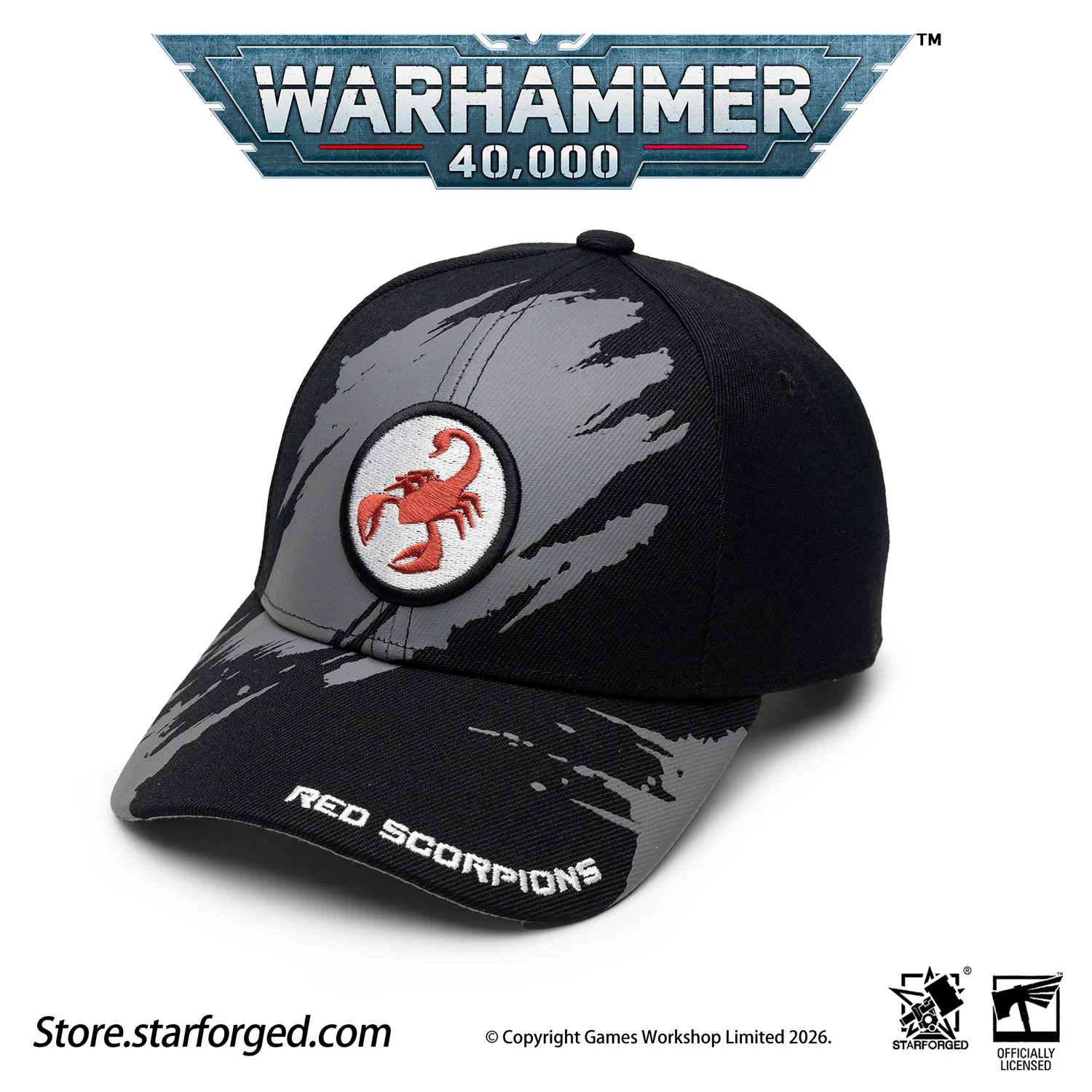 Starforged Warhammer 40K Space Marines Chapters Hats Wave 2 Death Wing Lanenters Mantis Warriors Carcharodons Blood Raven Wing Crimson Fists Flesh Tears Red Scorpion Snapback Baseball Peaked Cap Game Merchandise Warhammer Gifts Fashion Accessories - Image 7