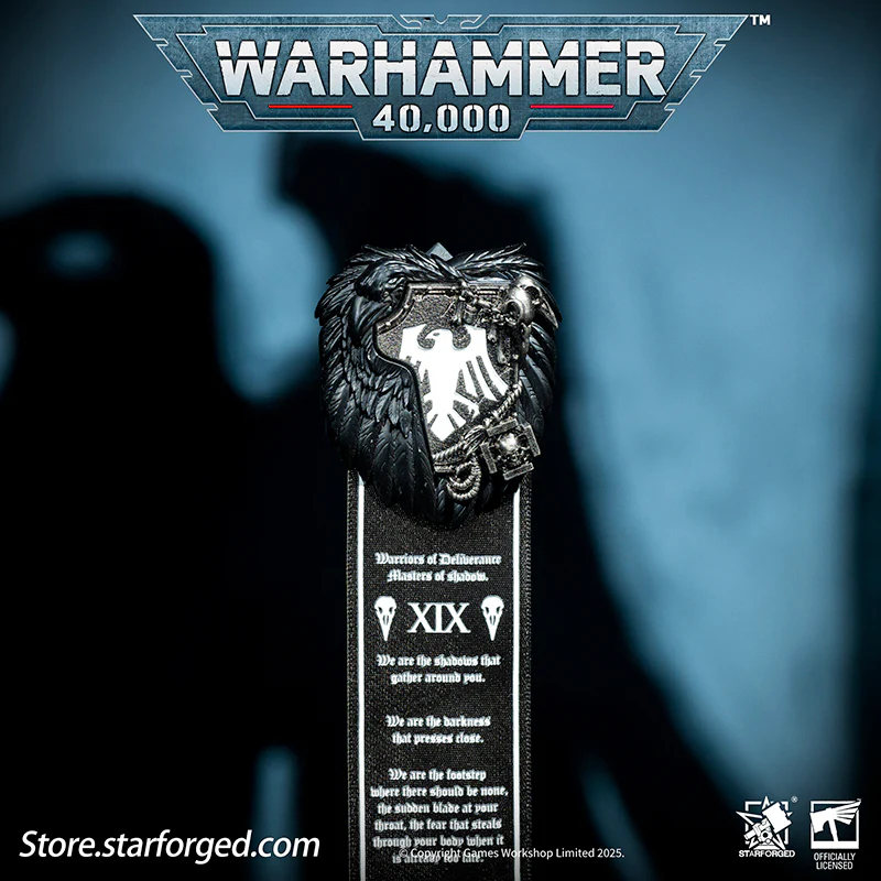 Starforged Warhammer 40K Space Marines Raven Guard Scroll Seal Badge Pin Men's Jewelry Accessories - Image 3