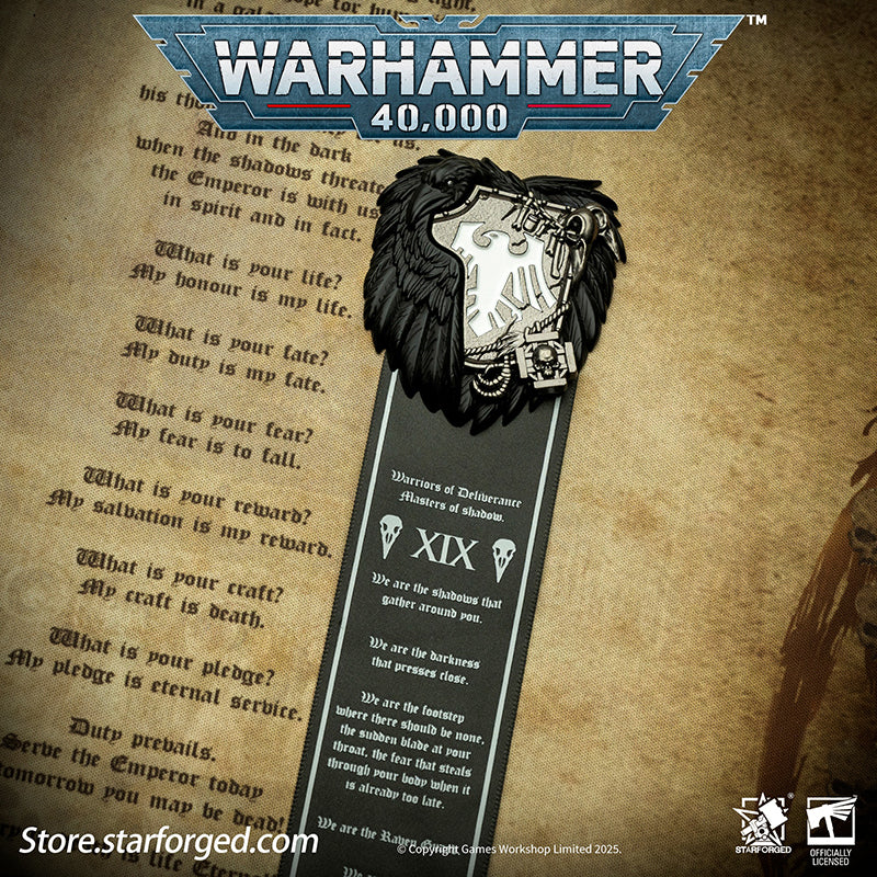 Starforged Warhammer 40K Space Marines Raven Guard Scroll Seal Badge Pin Men's Jewelry Accessories - Image 4