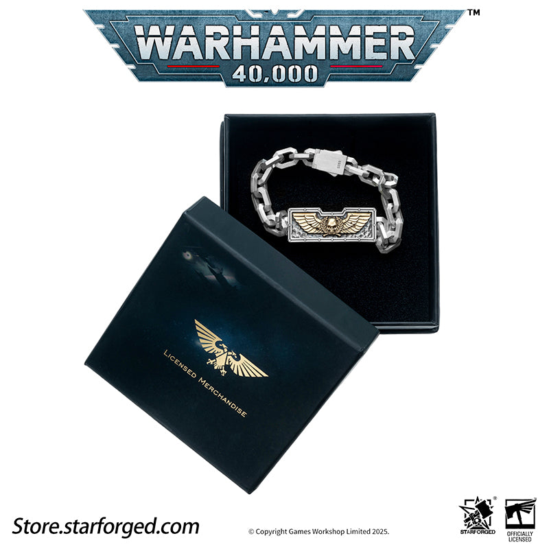 Starforged Warhammer 40K Steel Oath of Imperial Guardsmen Bracelet Men's Jewelry Accessories - Image 17