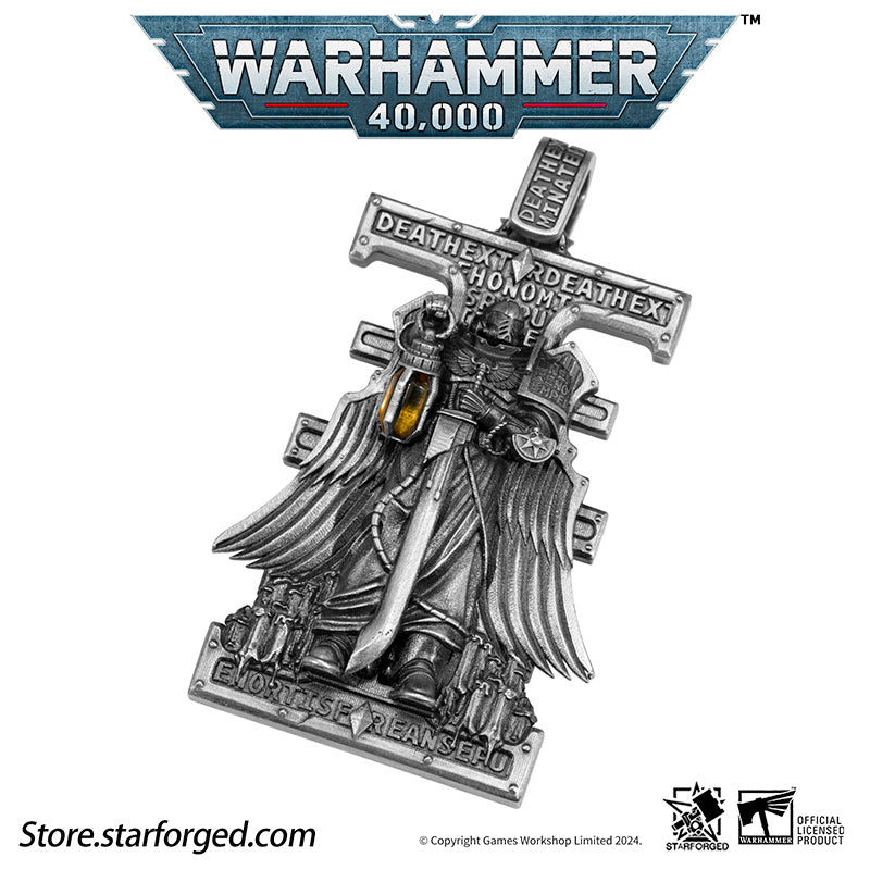 Starforged Warhammer 40K Stigmata of ShadowBreaker Men's Sterling Silver Pendant Necklace - Image 10