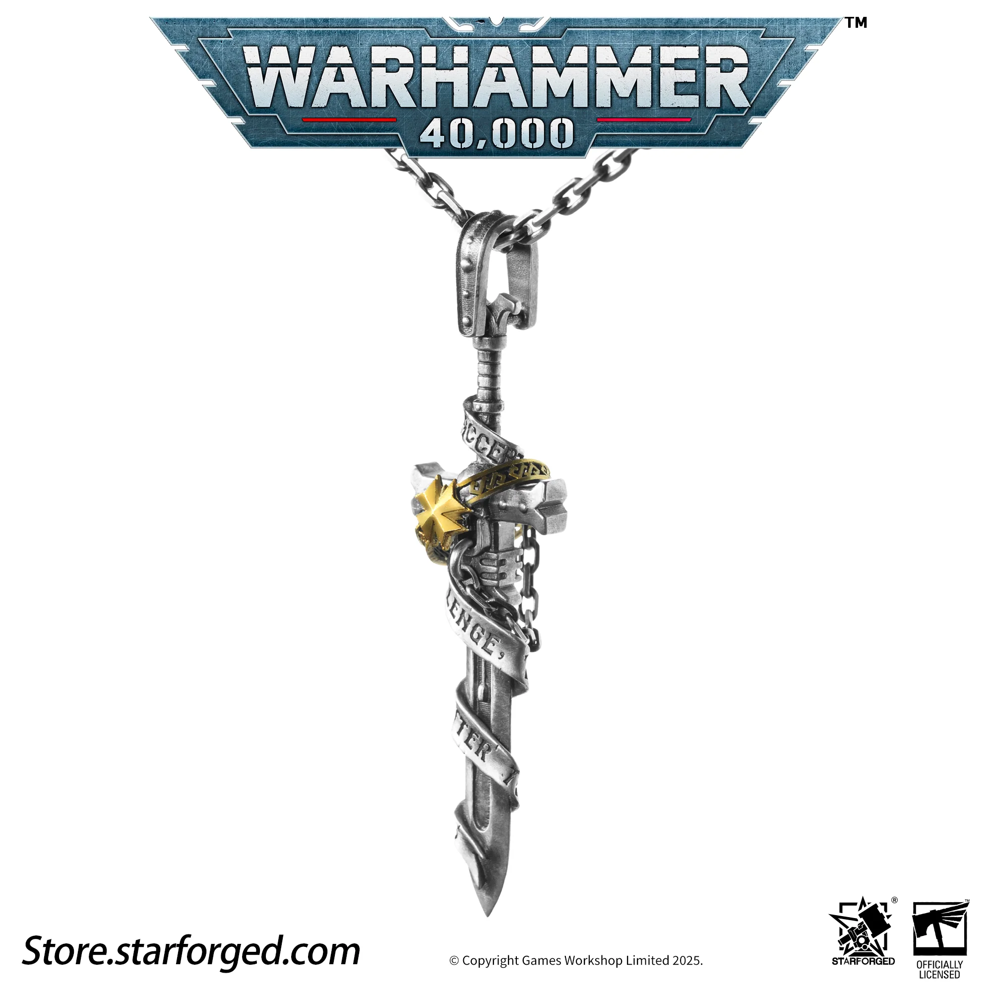 Starforged Warhammer 40K Sword Of The High Marshal Necklace Pendant Men's Jewelry Birthday Gift - Image 12