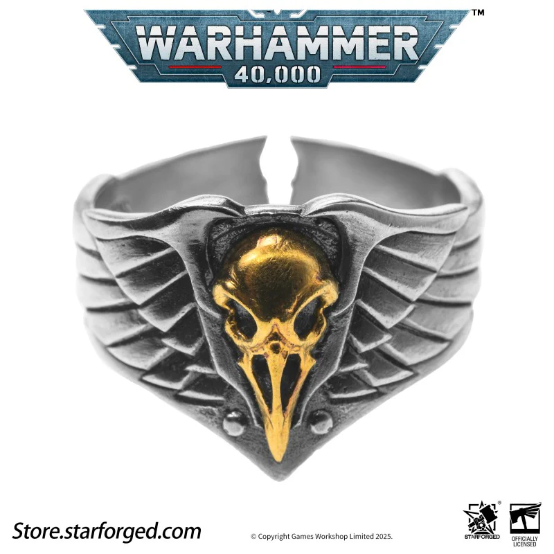 Starforged Warhammer 40K The Black Wings of Deliverance Raven Guard Silver Ring Accessories - Image 10