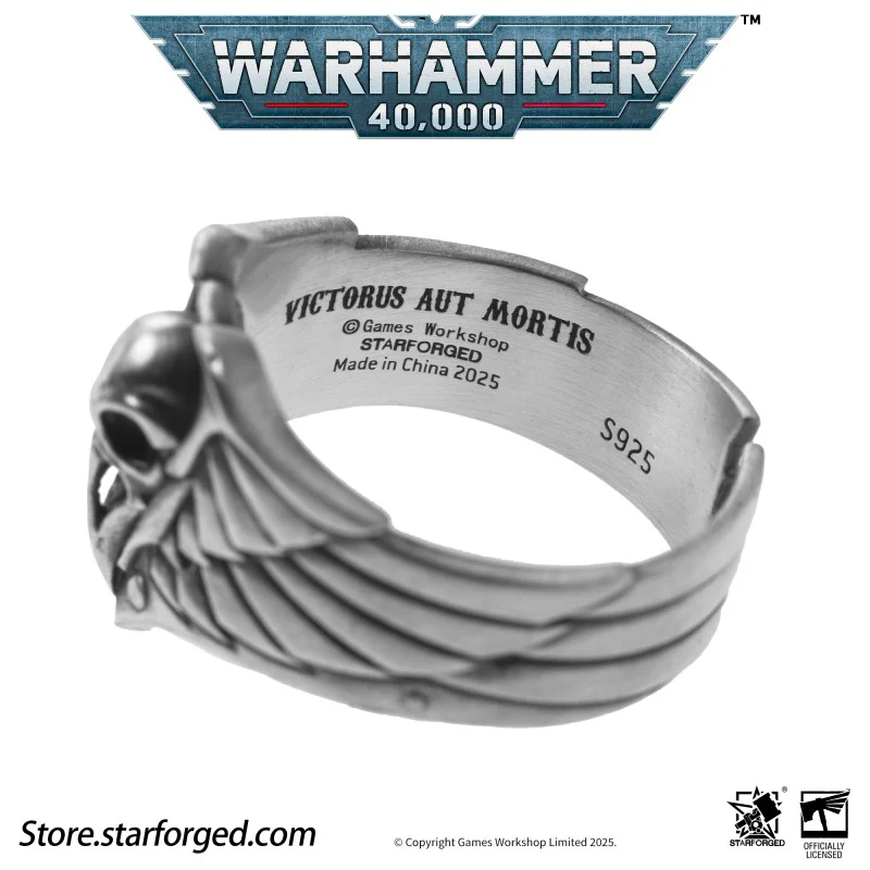 Starforged Warhammer 40K The Black Wings of Deliverance Raven Guard Silver Ring Accessories - Image 12