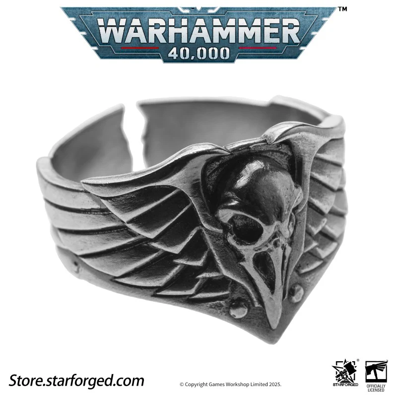 Starforged Warhammer 40K The Black Wings of Deliverance Raven Guard Silver Ring Accessories - Image 13
