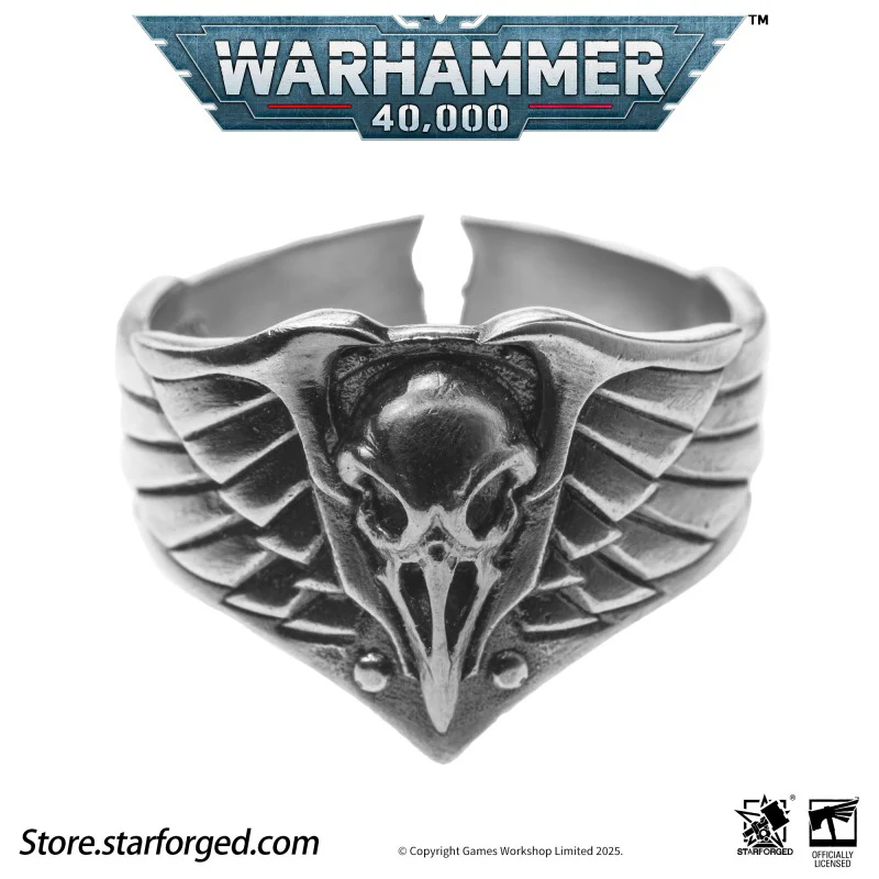 Starforged Warhammer 40K The Black Wings of Deliverance Raven Guard Silver Ring Accessories - Image 14