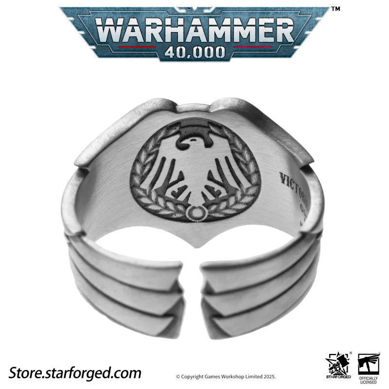 Starforged Warhammer 40K The Black Wings of Deliverance Raven Guard Silver Ring Accessories - Image 15