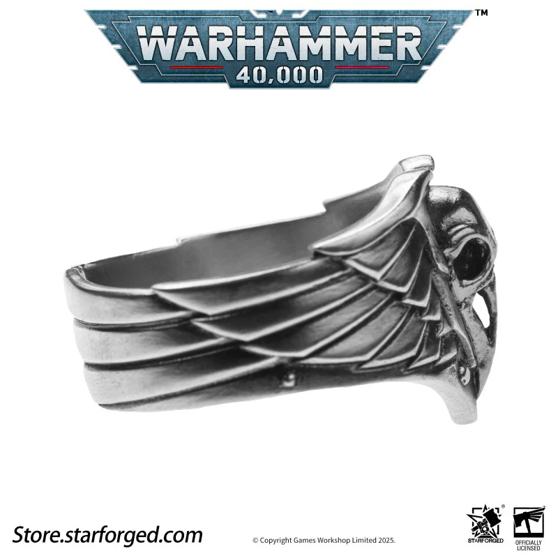 Starforged Warhammer 40K The Black Wings of Deliverance Raven Guard Silver Ring Accessories - Image 16