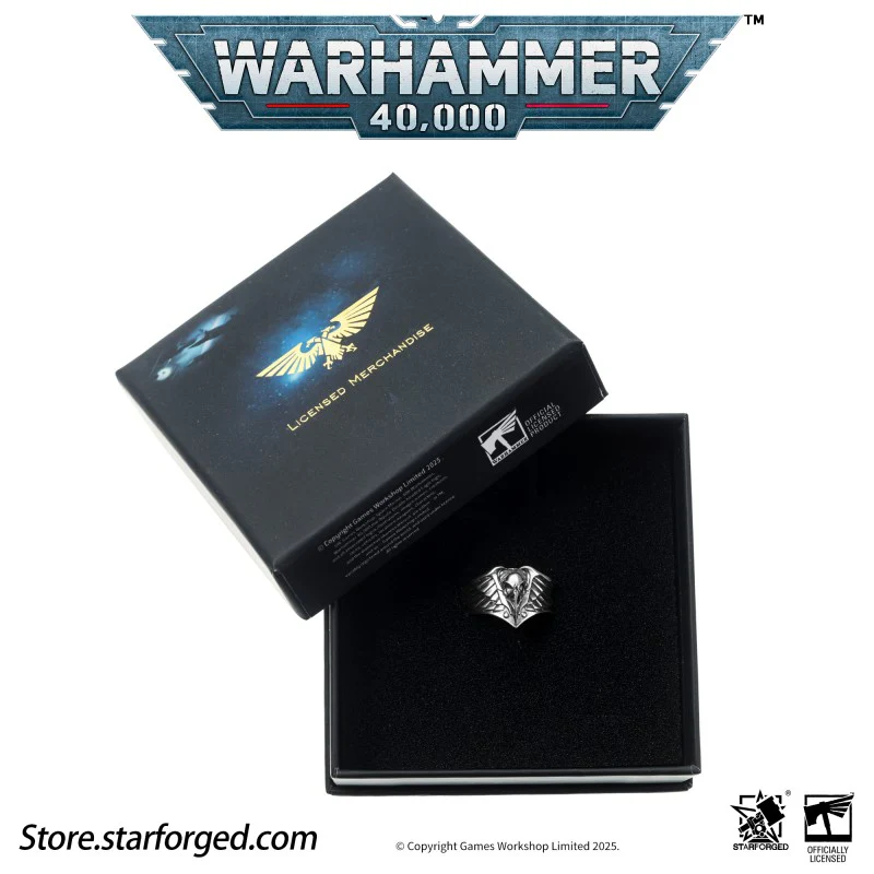 Starforged Warhammer 40K The Black Wings of Deliverance Raven Guard Silver Ring Accessories - Image 17