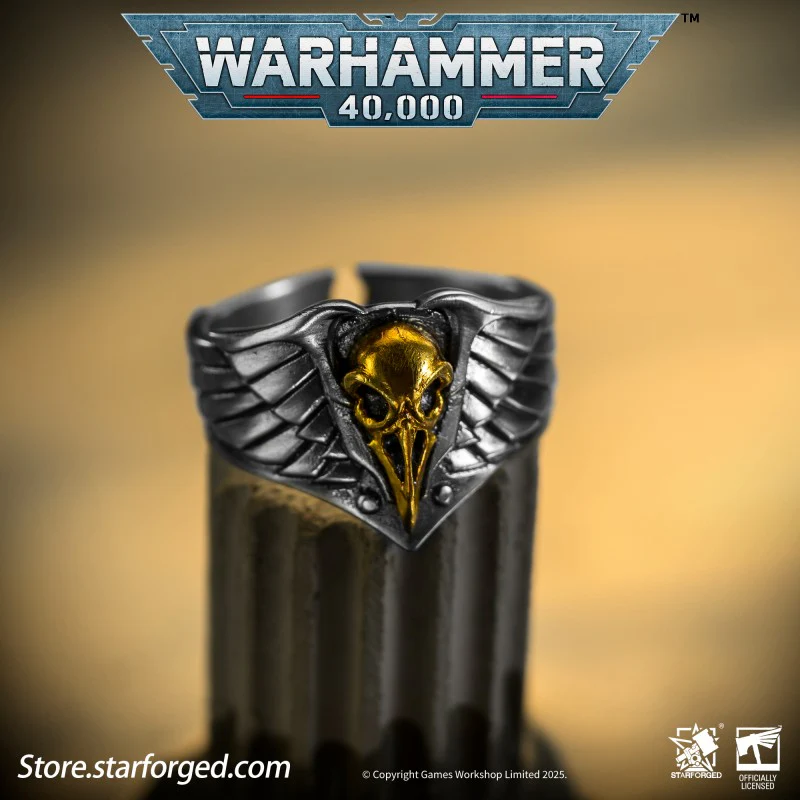 Starforged Warhammer 40K The Black Wings of Deliverance Raven Guard Silver Ring Accessories - Image 6