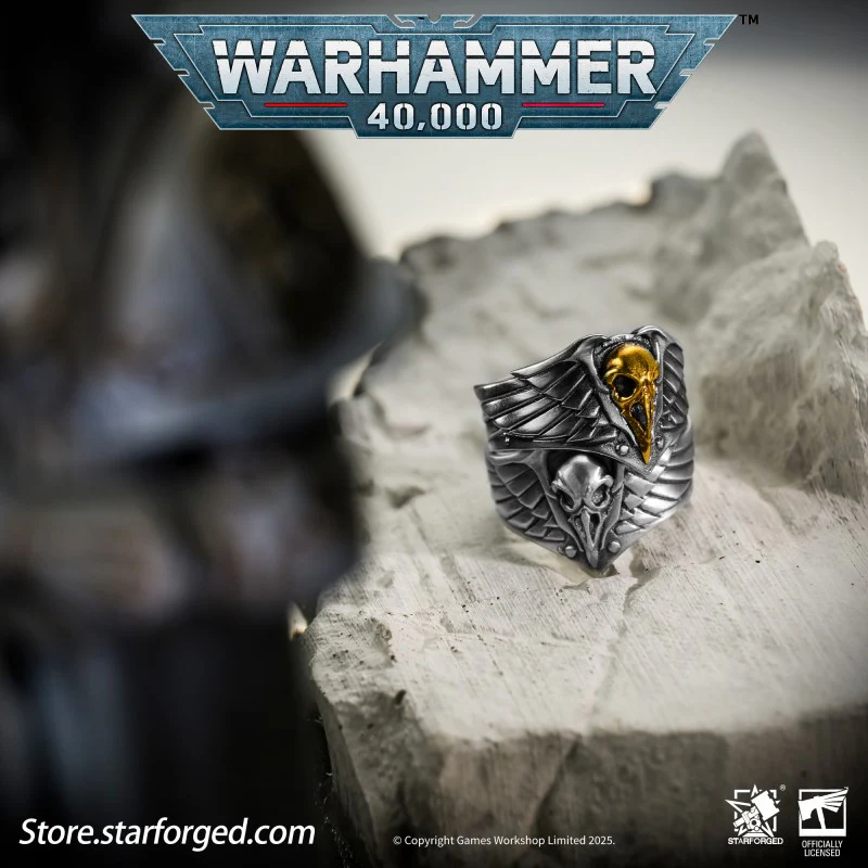 Starforged Warhammer 40K The Black Wings of Deliverance Raven Guard Silver Ring Accessories - Image 7