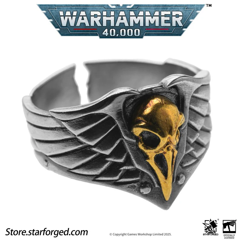 Starforged Warhammer 40K The Black Wings of Deliverance Raven Guard Silver Ring Accessories - Image 9