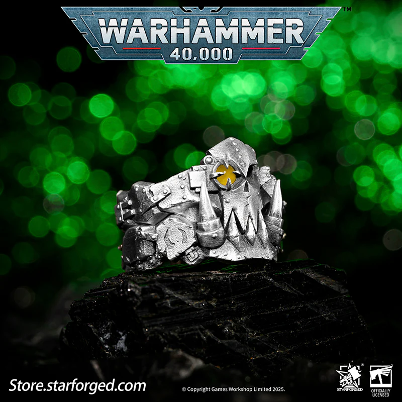 Starforged Warhammer 40K The couple ring of Gork and Mork Greenskins Orkz Silver Rings Accessories Jewelry - Image 5