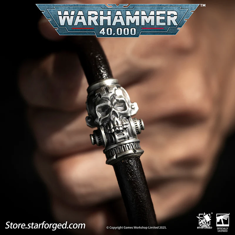 Starforged Warhammer 40K The Imperium Servo Skull Leather Braclet Men's Jewelry Accessories - Image 7