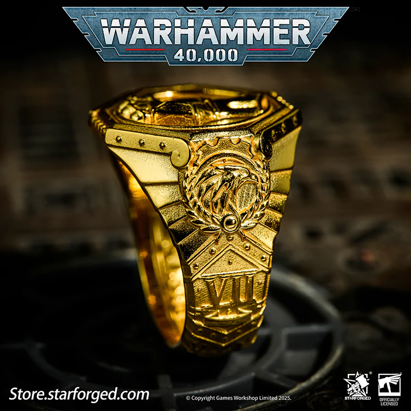 Starforged Warhammer 40K The Sigil Ring of Dorn Imperial Fists Silver Ring Accessories Jewelry - Image 10