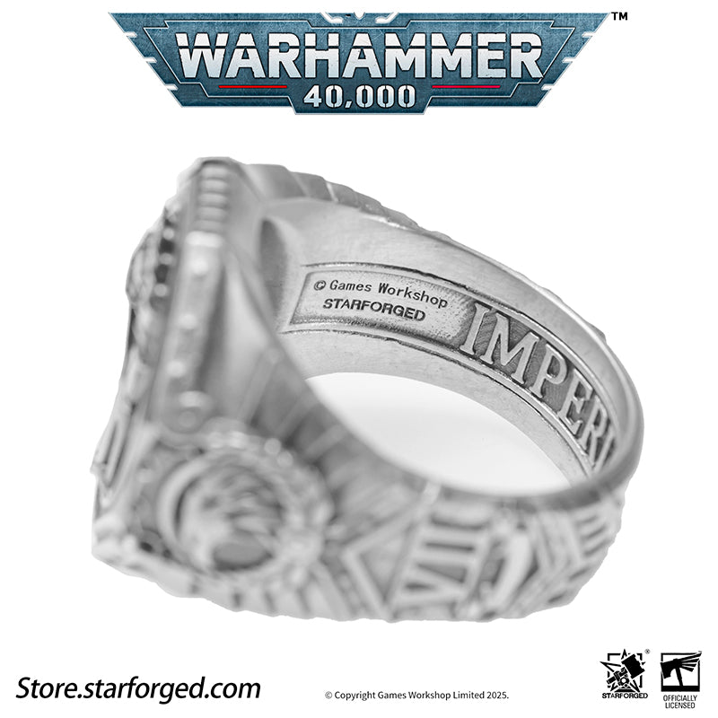 Starforged Warhammer 40K The Sigil Ring of Dorn Imperial Fists Silver Ring Accessories Jewelry - Image 12