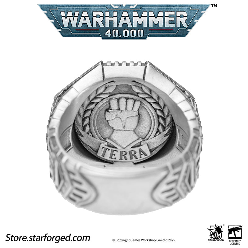 Starforged Warhammer 40K The Sigil Ring of Dorn Imperial Fists Silver Ring Accessories Jewelry - Image 13