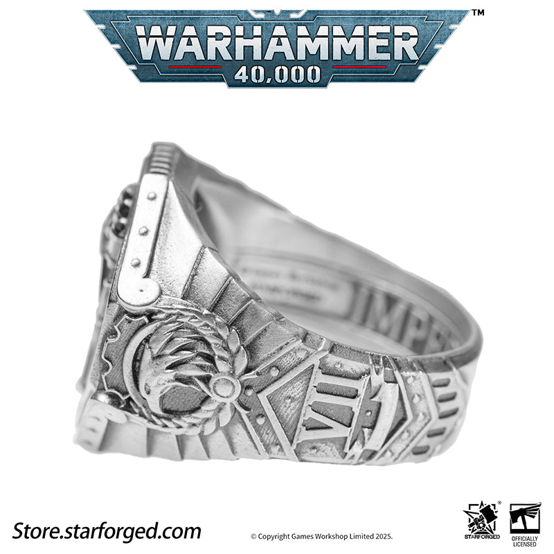 Starforged Warhammer 40K The Sigil Ring of Dorn Imperial Fists Silver Ring Accessories Jewelry - Image 14