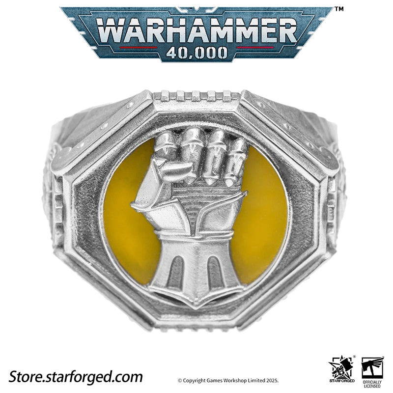 Starforged Warhammer 40K The Sigil Ring of Dorn Imperial Fists Silver Ring Accessories Jewelry - Image 15