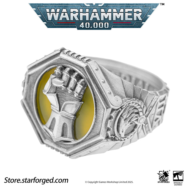 Starforged Warhammer 40K The Sigil Ring of Dorn Imperial Fists Silver Ring Accessories Jewelry - Image 16