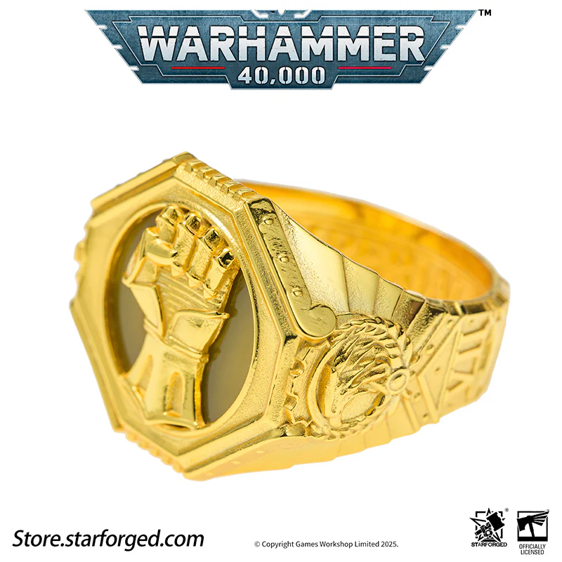 Starforged Warhammer 40K The Sigil Ring of Dorn Imperial Fists Silver Ring Accessories Jewelry - Image 17