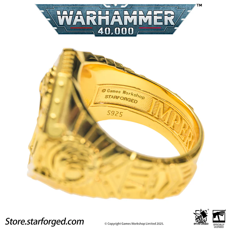 Starforged Warhammer 40K The Sigil Ring of Dorn Imperial Fists Silver Ring Accessories Jewelry - Image 18