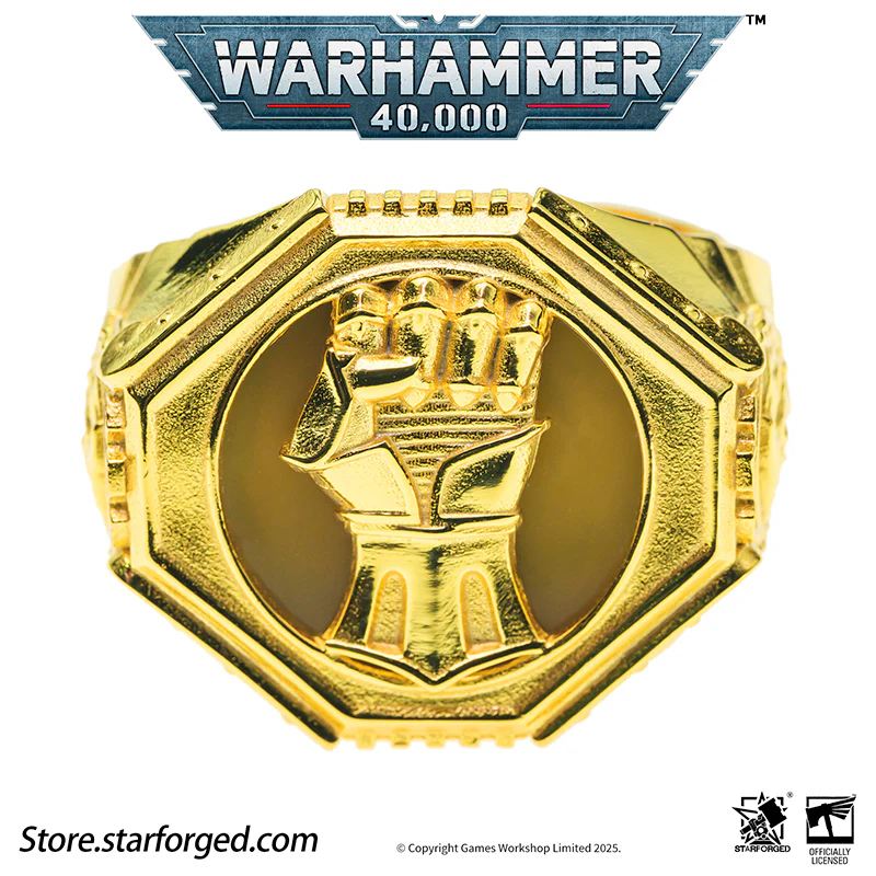 Starforged Warhammer 40K The Sigil Ring of Dorn Imperial Fists Silver Ring Accessories Jewelry - Image 19