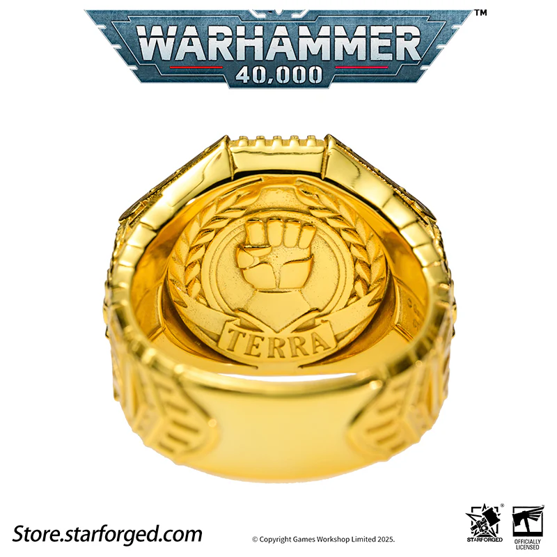 Starforged Warhammer 40K The Sigil Ring of Dorn Imperial Fists Silver Ring Accessories Jewelry - Image 20