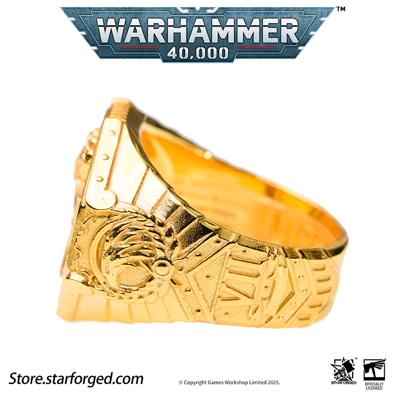 Starforged Warhammer 40K The Sigil Ring of Dorn Imperial Fists Silver Ring Accessories Jewelry - Image 21