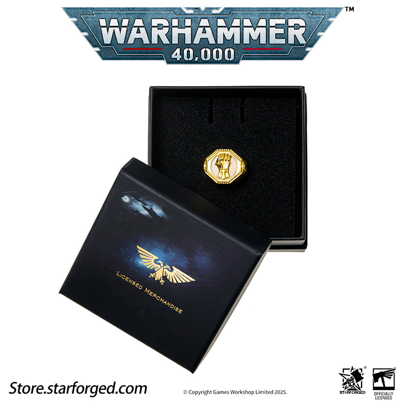 Starforged Warhammer 40K The Sigil Ring of Dorn Imperial Fists Silver Ring Accessories Jewelry - Image 23