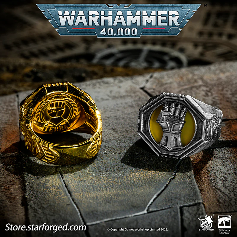 Starforged Warhammer 40K The Sigil Ring of Dorn Imperial Fists Silver Ring Accessories Jewelry - Image 3
