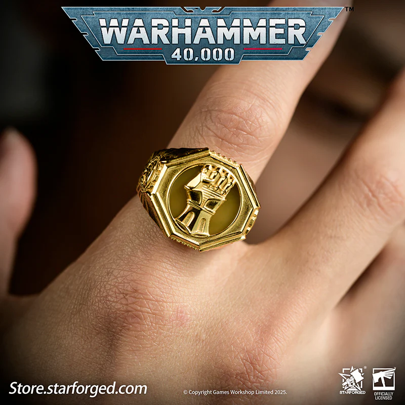 Starforged Warhammer 40K The Sigil Ring of Dorn Imperial Fists Silver Ring Accessories Jewelry - Image 6