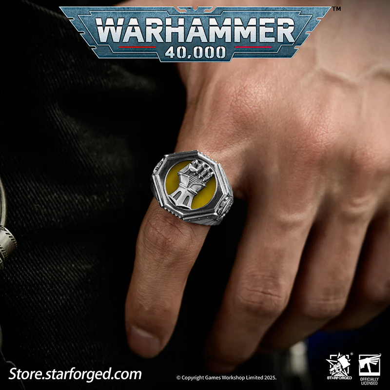 Starforged Warhammer 40K The Sigil Ring of Dorn Imperial Fists Silver Ring Accessories Jewelry - Image 7